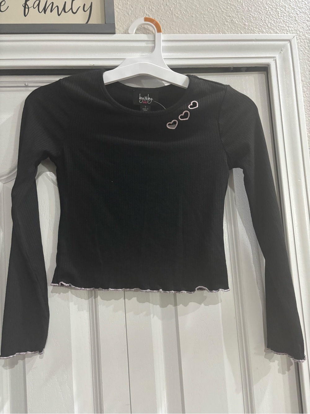 by & by Black Long-Sleeve Top with Pink Tiered Tulle Skirt - Picture 2 of 5